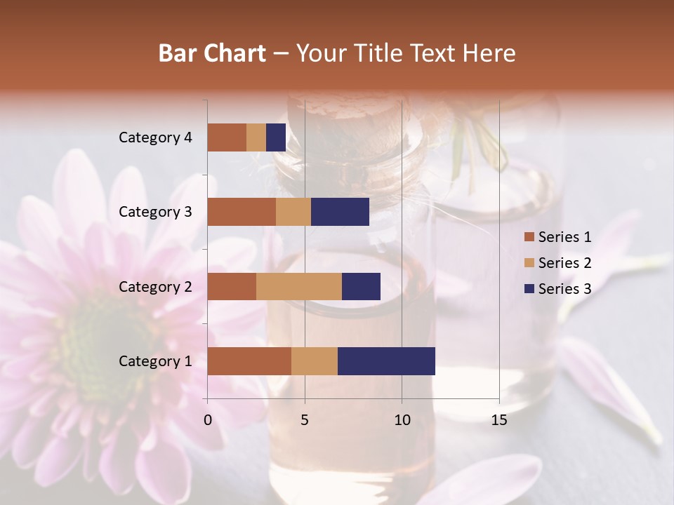 A Bottle Of Oil And A Flower On A Table PowerPoint Template