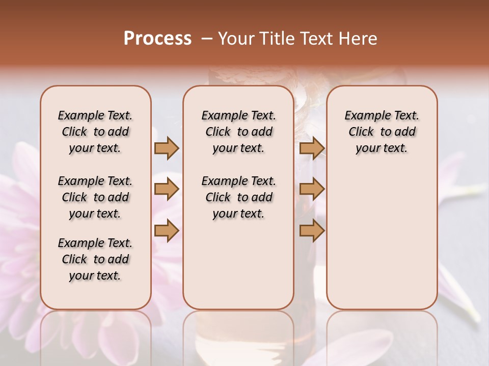 A Bottle Of Oil And A Flower On A Table PowerPoint Template