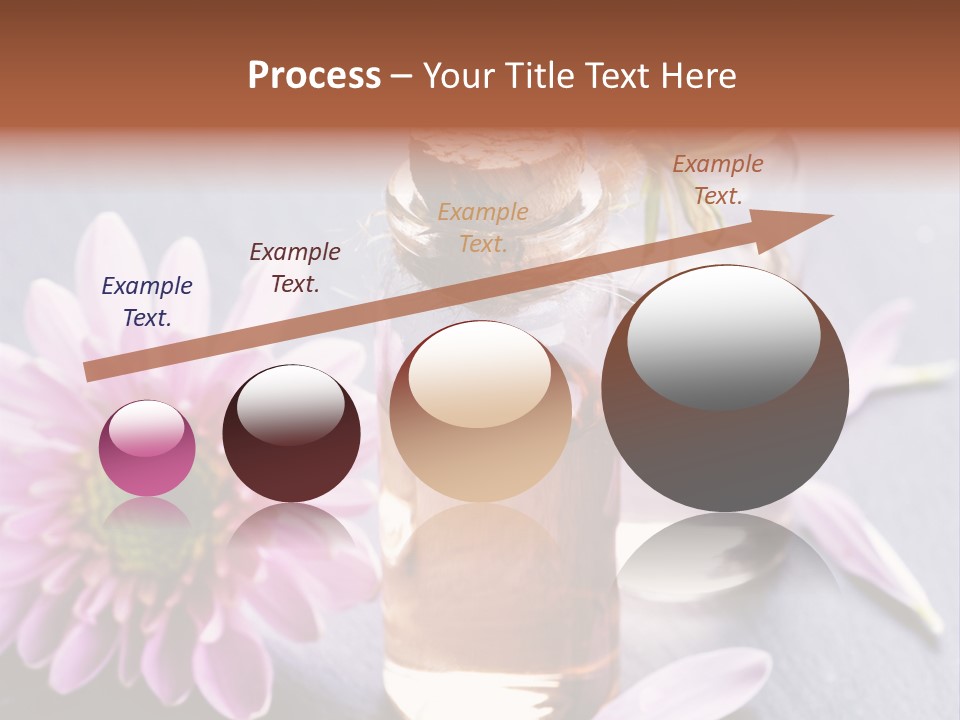 A Bottle Of Oil And A Flower On A Table PowerPoint Template