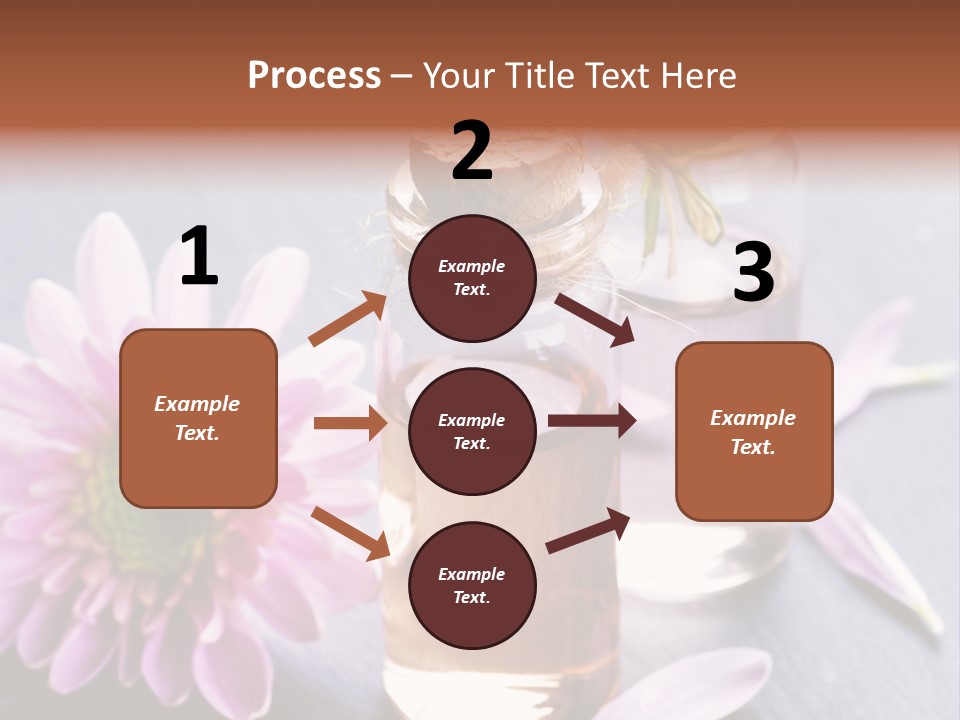 A Bottle Of Oil And A Flower On A Table PowerPoint Template