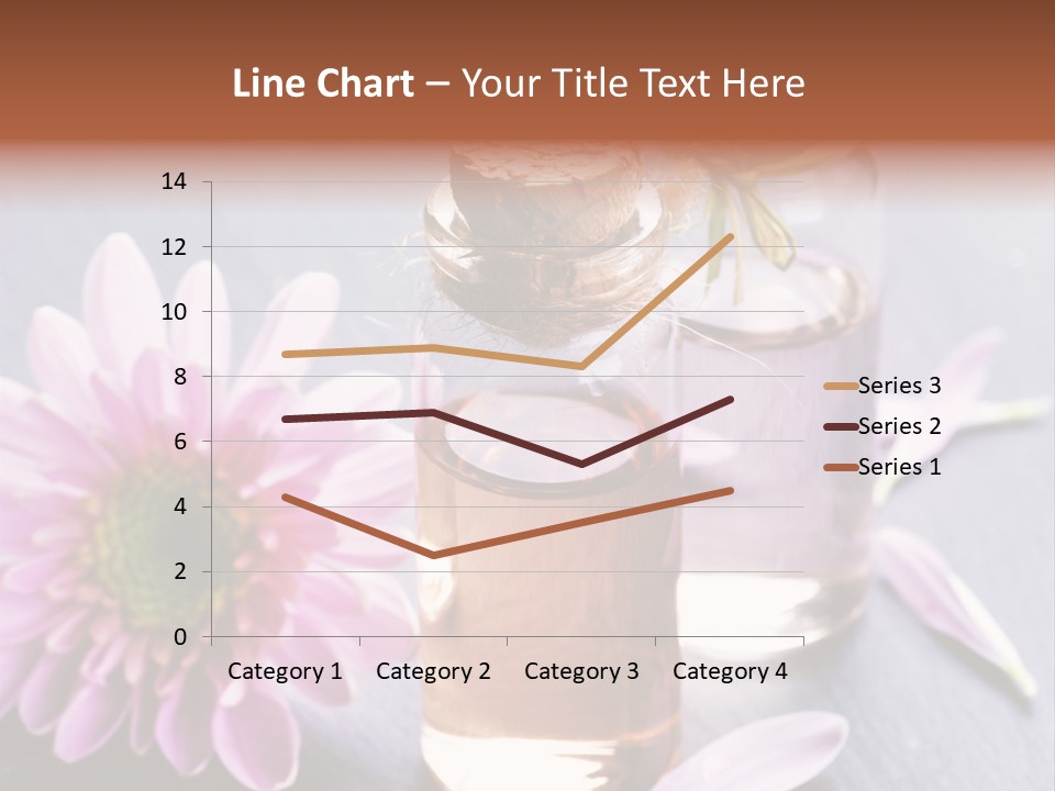 A Bottle Of Oil And A Flower On A Table PowerPoint Template