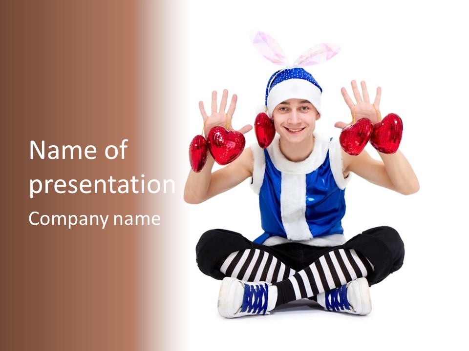 Holiday Gnome Male PowerPoint Template