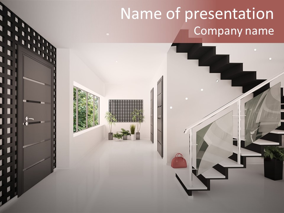 Flat Stairs White PowerPoint Template