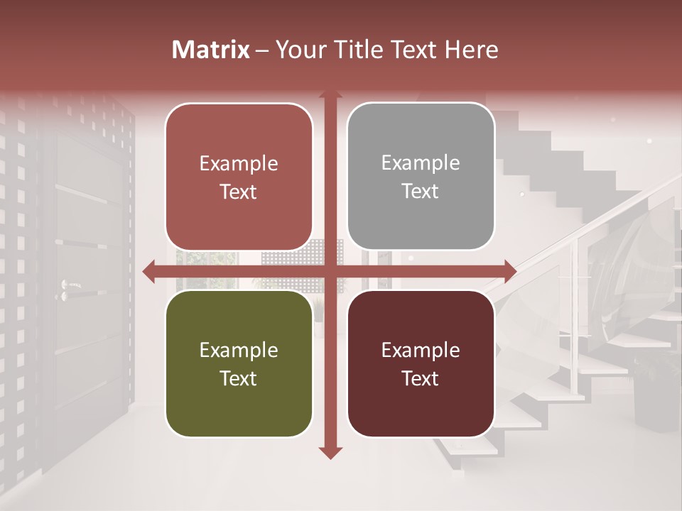 Flat Stairs White PowerPoint Template