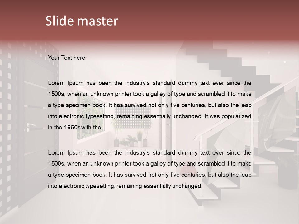 Flat Stairs White PowerPoint Template