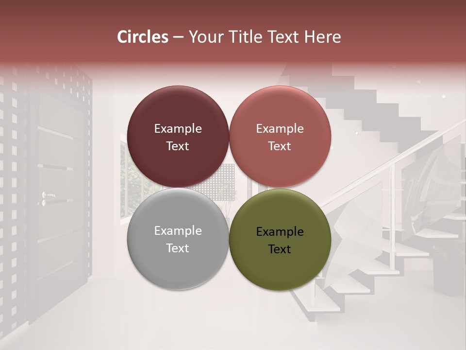 Flat Stairs White PowerPoint Template