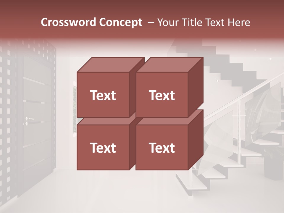 Flat Stairs White PowerPoint Template