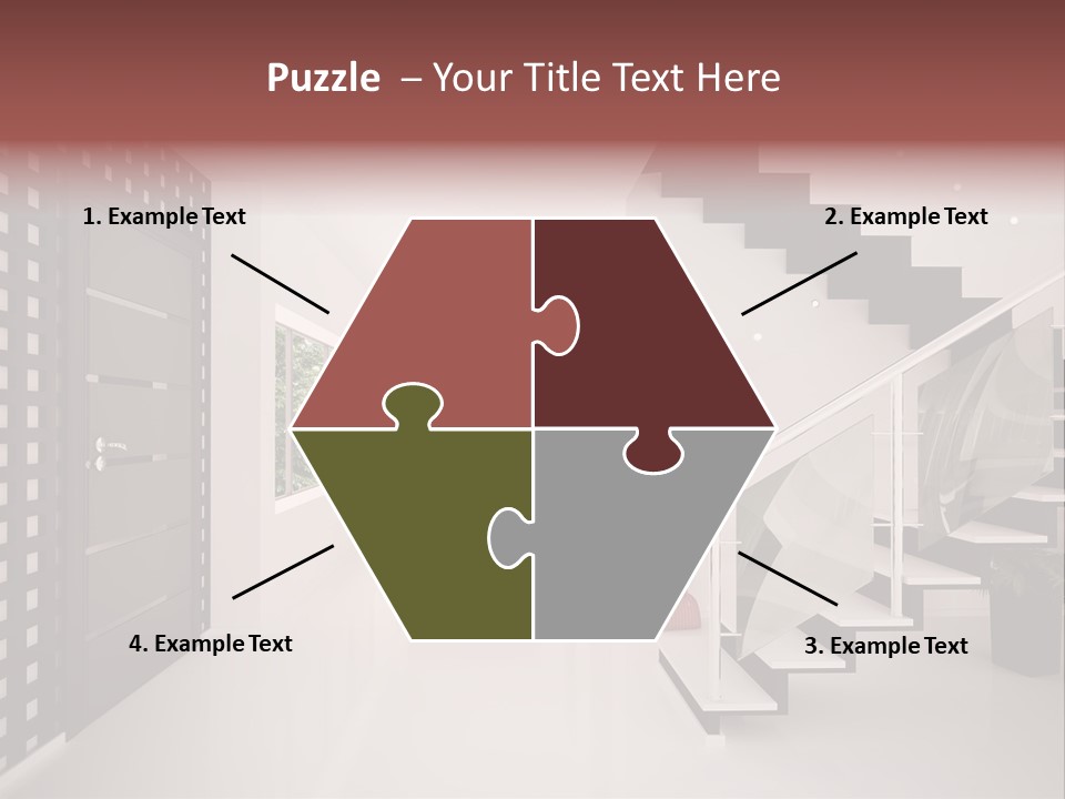 Flat Stairs White PowerPoint Template