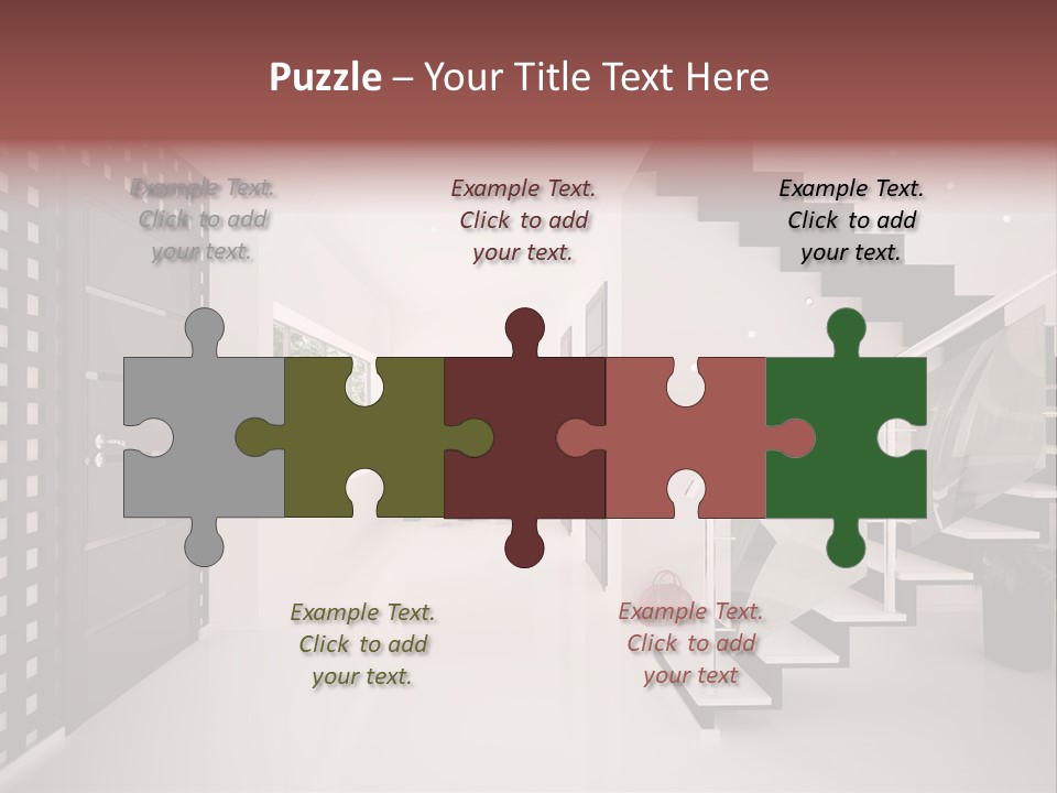 Flat Stairs White PowerPoint Template