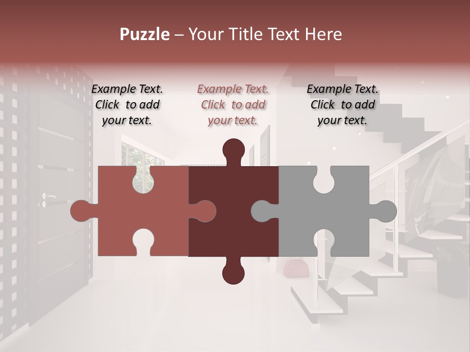 Flat Stairs White PowerPoint Template