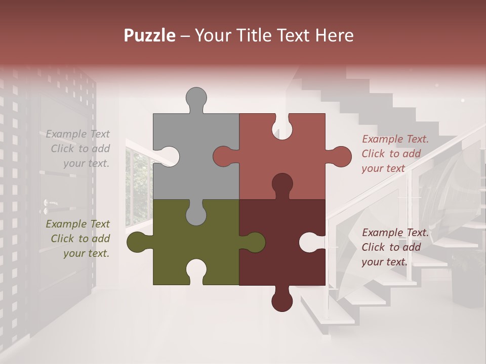 Flat Stairs White PowerPoint Template