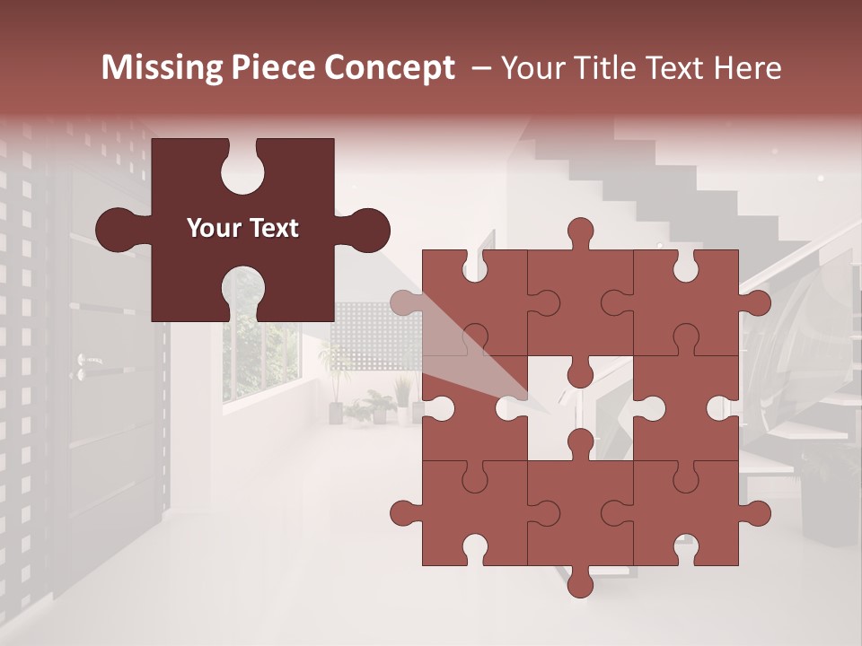 Flat Stairs White PowerPoint Template