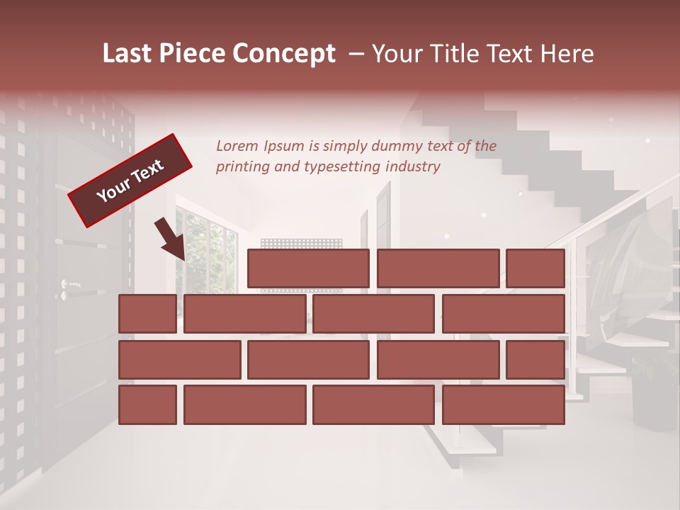 Flat Stairs White PowerPoint Template