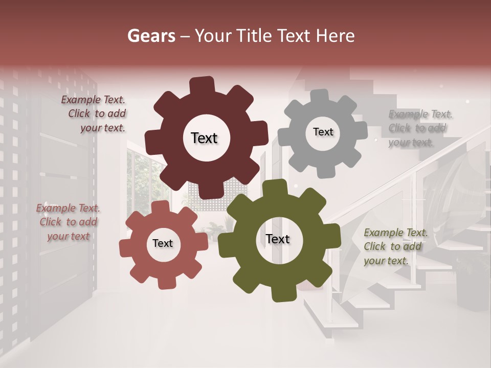 Flat Stairs White PowerPoint Template