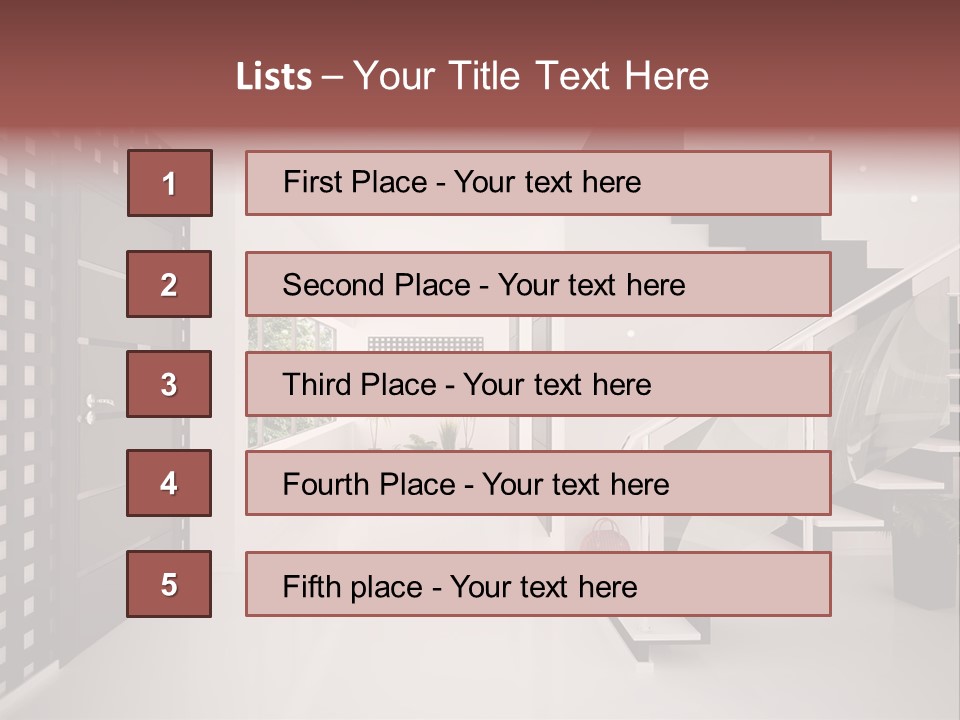 Flat Stairs White PowerPoint Template