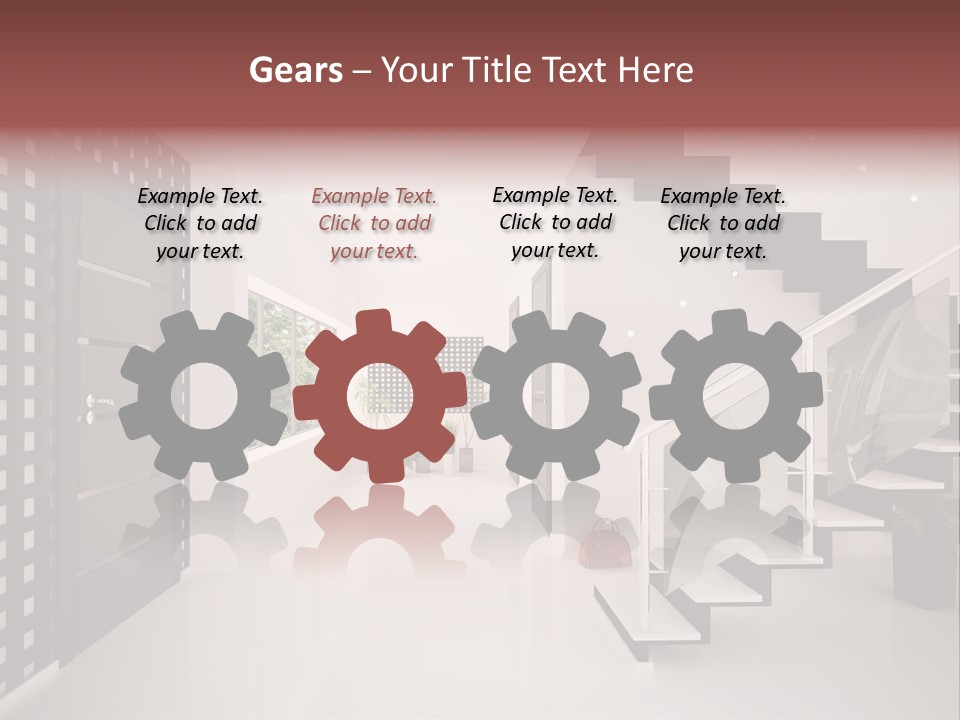 Flat Stairs White PowerPoint Template