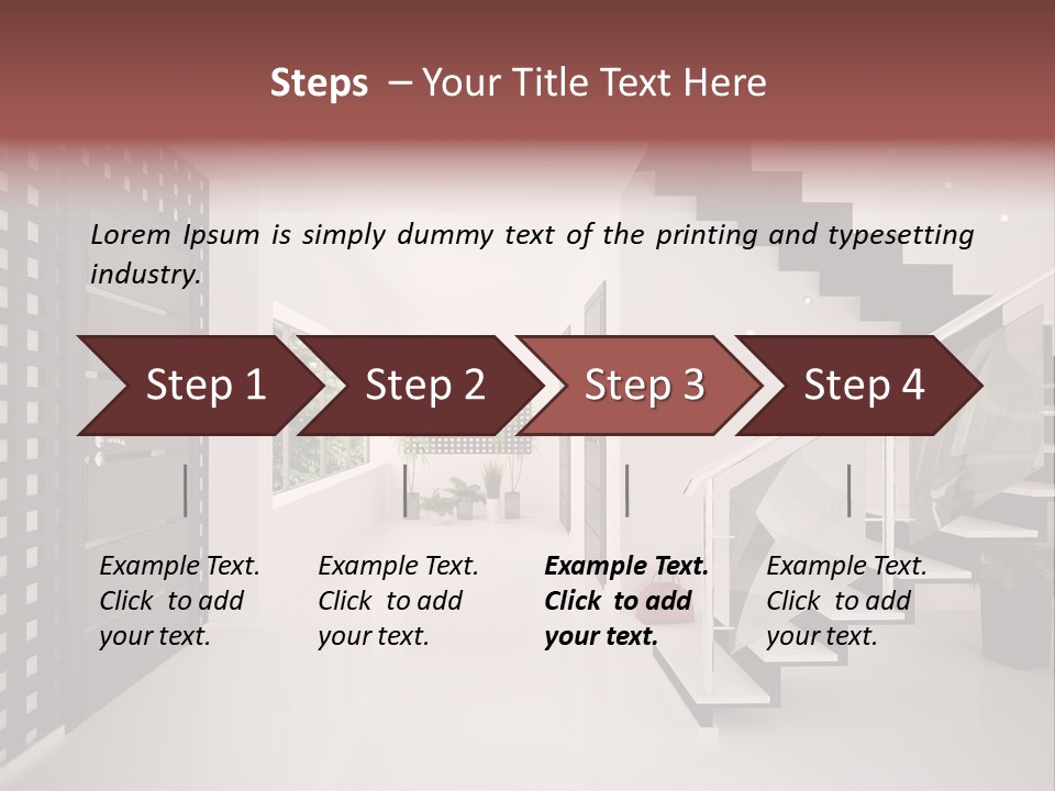 Flat Stairs White PowerPoint Template