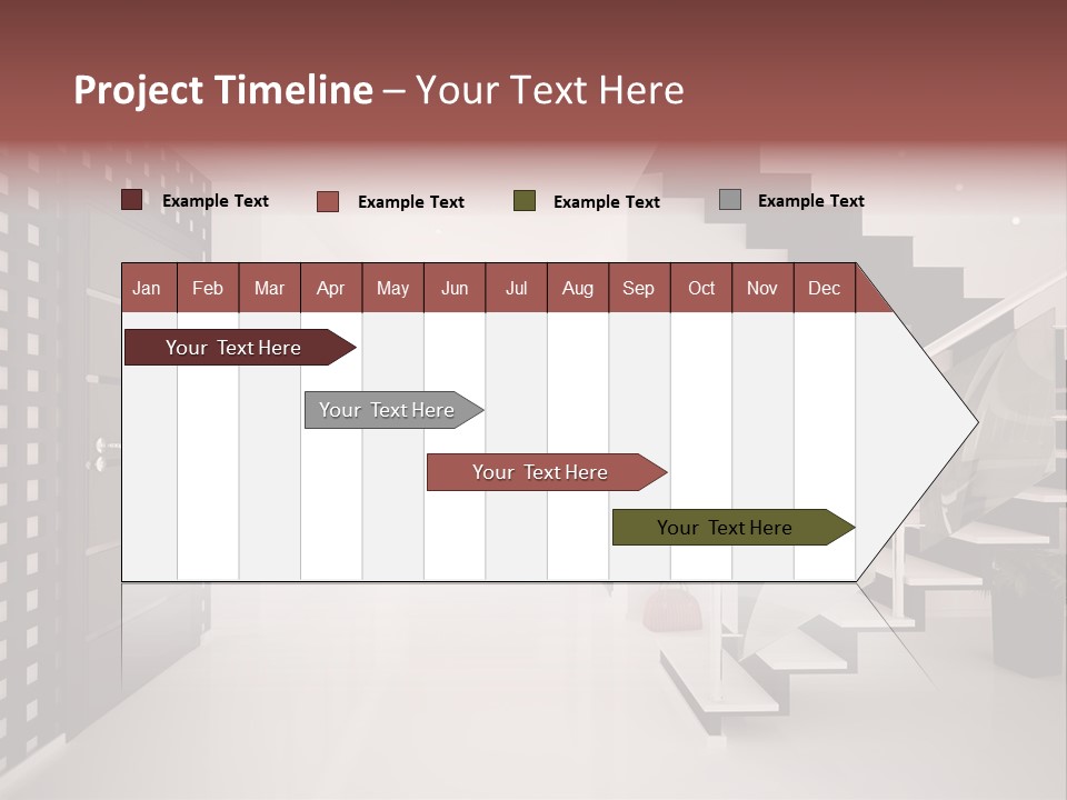 Flat Stairs White PowerPoint Template
