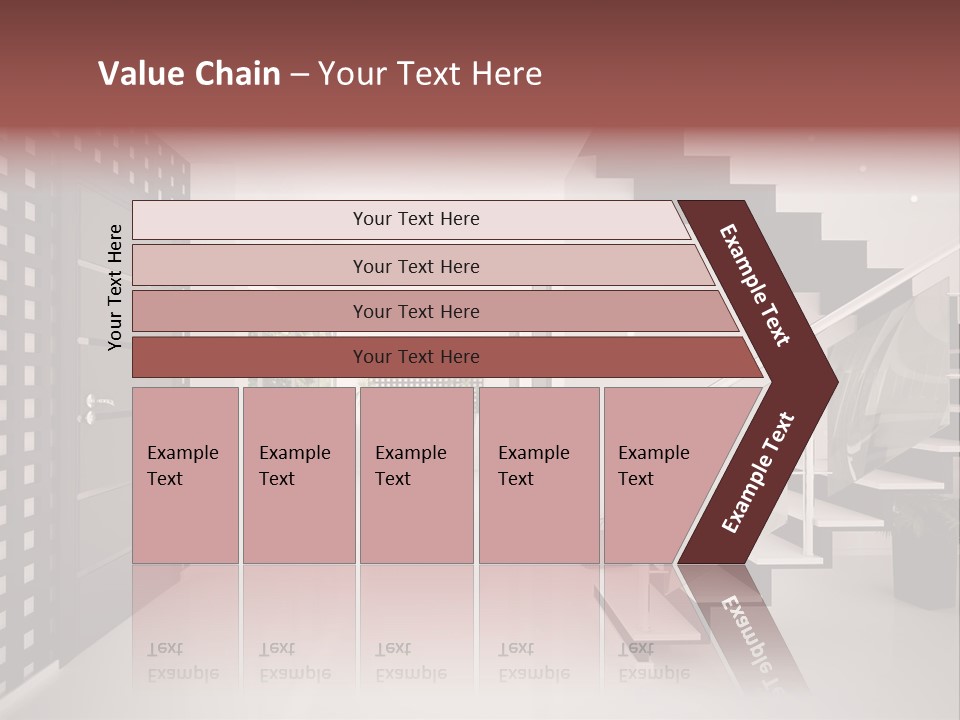 Flat Stairs White PowerPoint Template