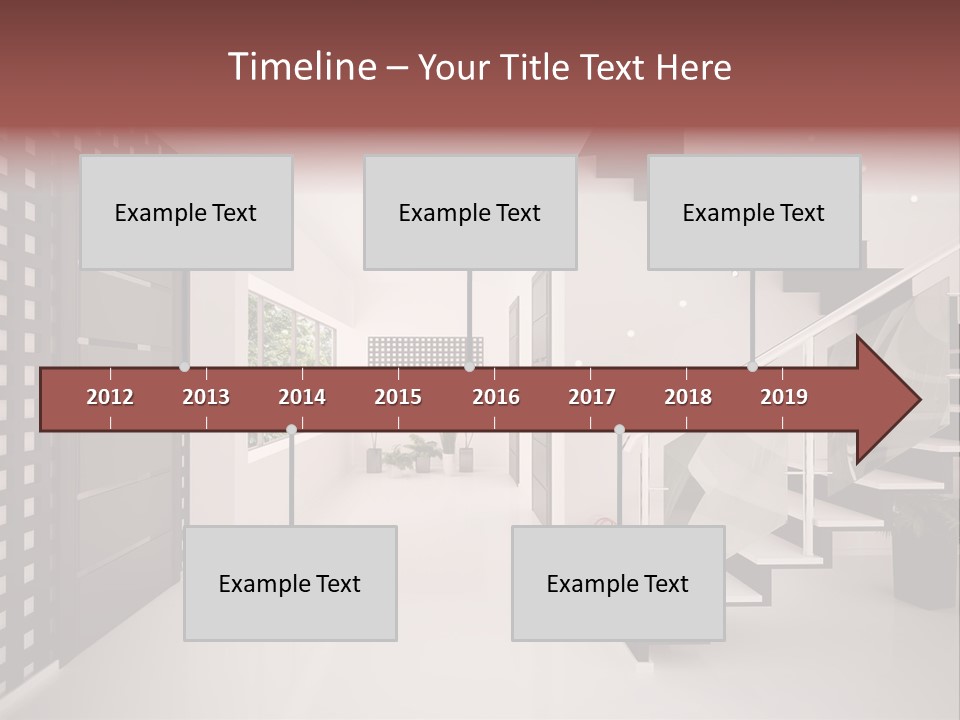 Flat Stairs White PowerPoint Template