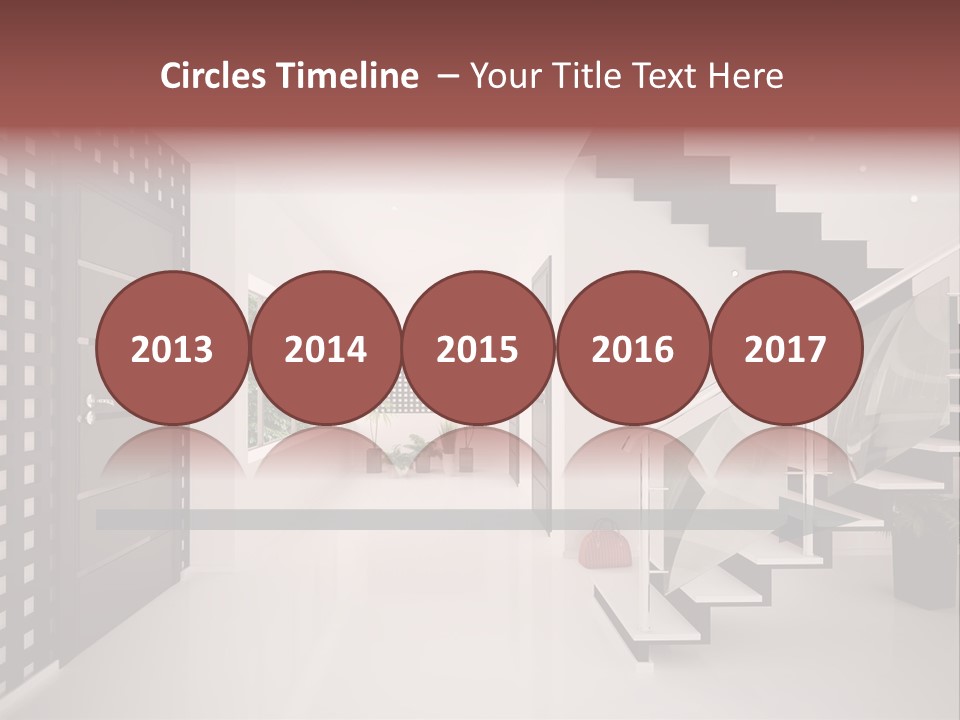 Flat Stairs White PowerPoint Template