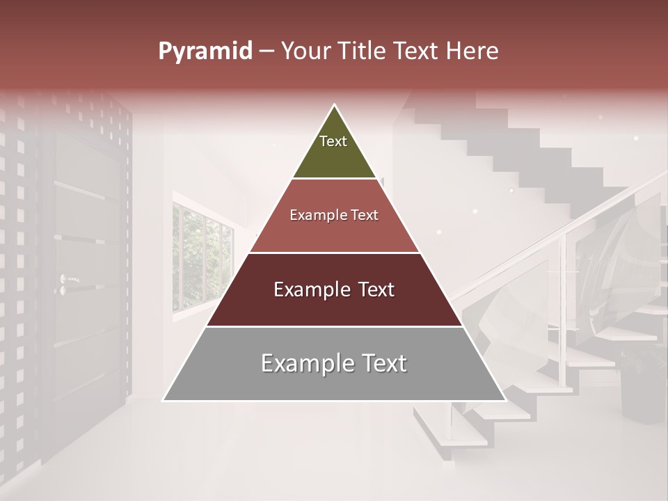 Flat Stairs White PowerPoint Template