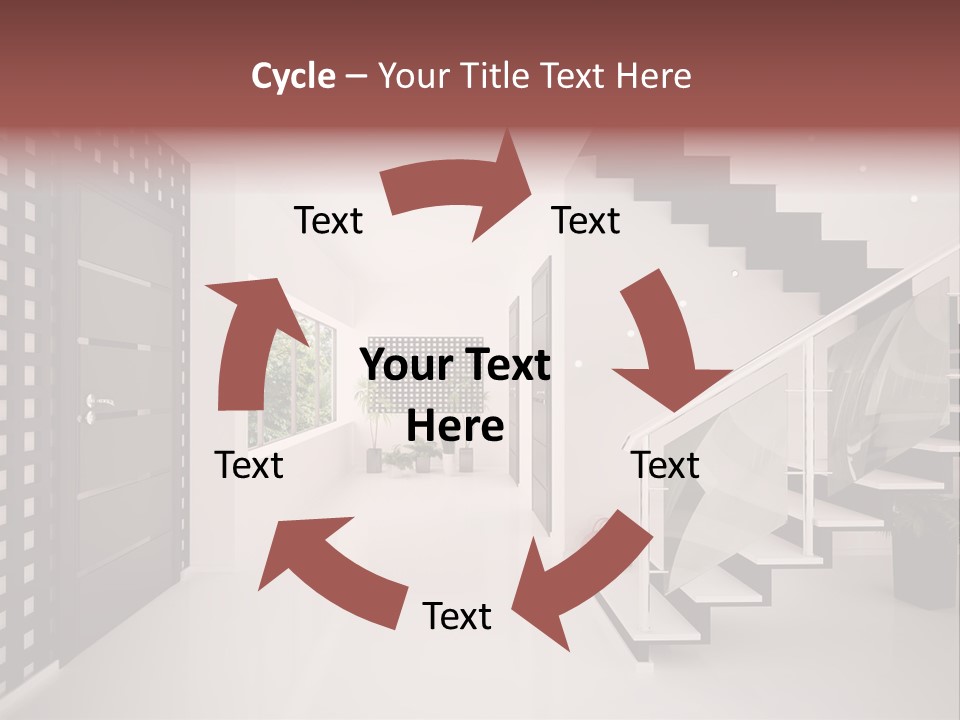 Flat Stairs White PowerPoint Template