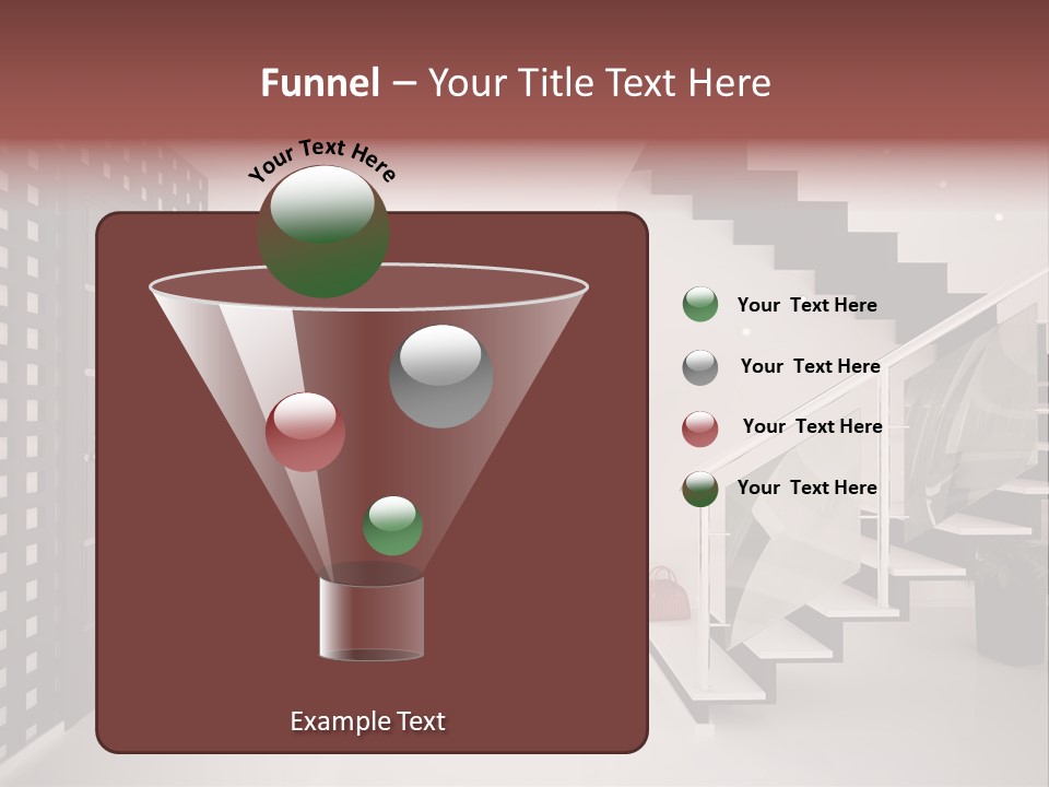 Flat Stairs White PowerPoint Template