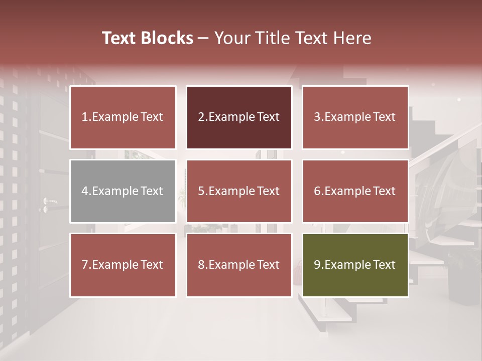 Flat Stairs White PowerPoint Template