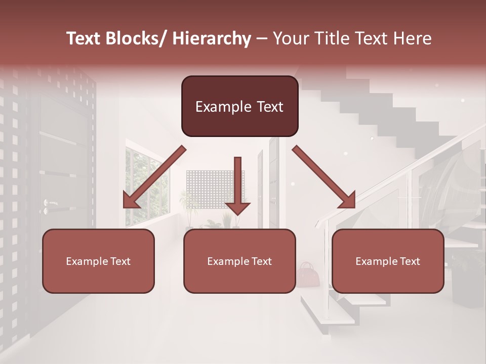 Flat Stairs White PowerPoint Template
