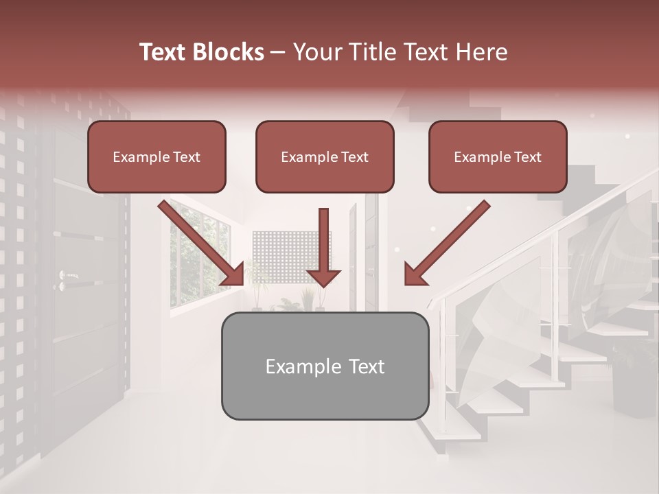 Flat Stairs White PowerPoint Template