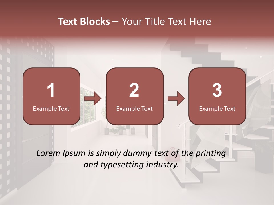 Flat Stairs White PowerPoint Template