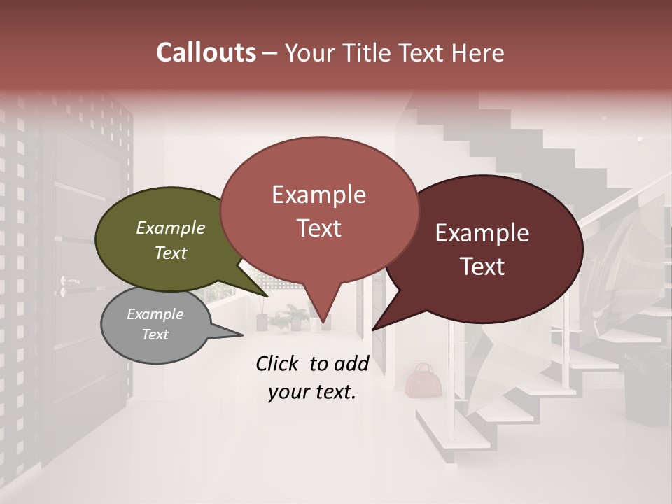 Flat Stairs White PowerPoint Template