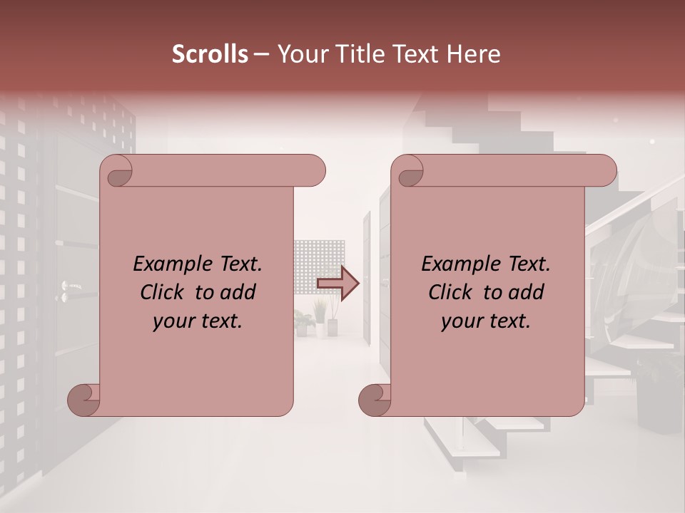 Flat Stairs White PowerPoint Template