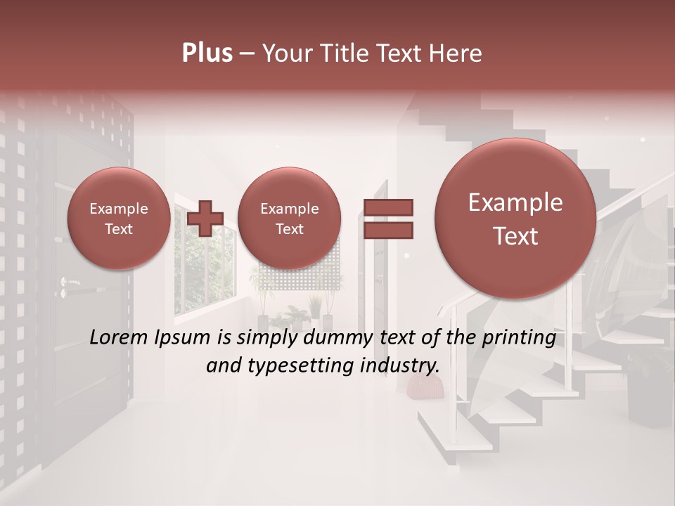 Flat Stairs White PowerPoint Template