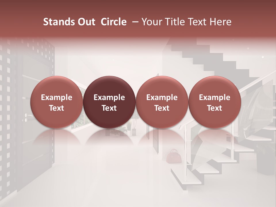 Flat Stairs White PowerPoint Template