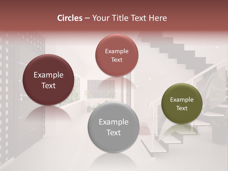 Flat Stairs White PowerPoint Template