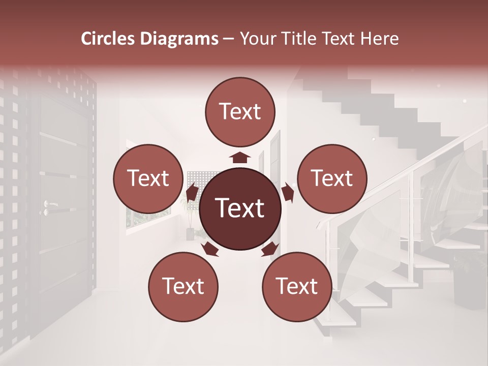 Flat Stairs White PowerPoint Template