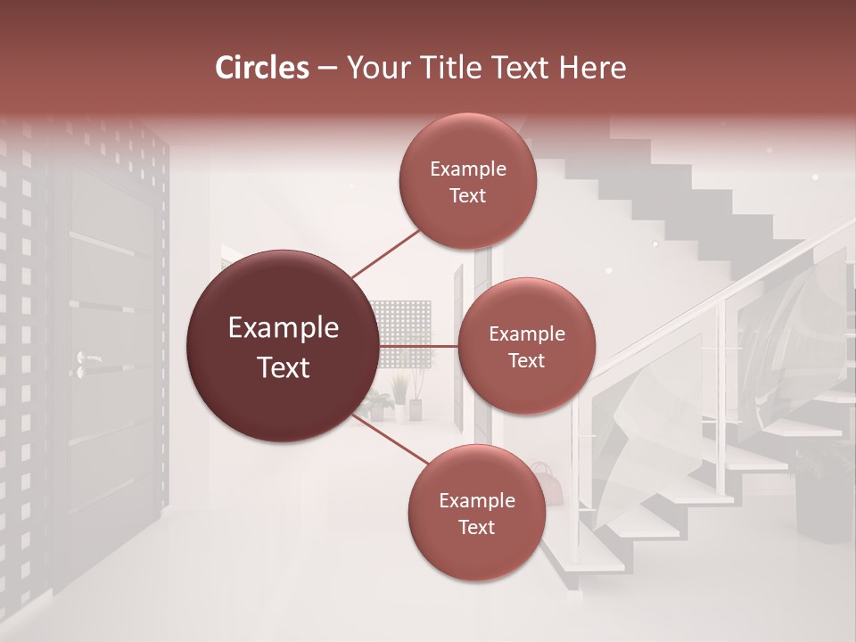 Flat Stairs White PowerPoint Template