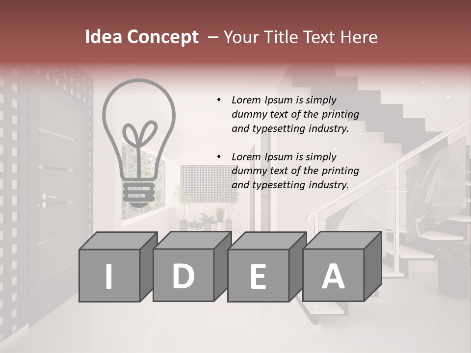 Flat Stairs White PowerPoint Template