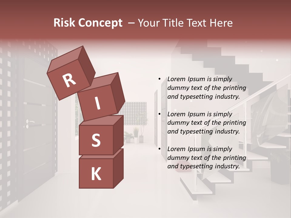 Flat Stairs White PowerPoint Template