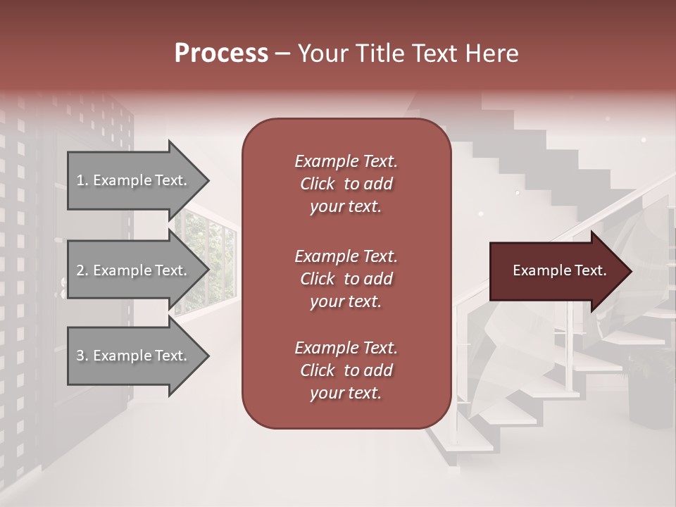 Flat Stairs White PowerPoint Template