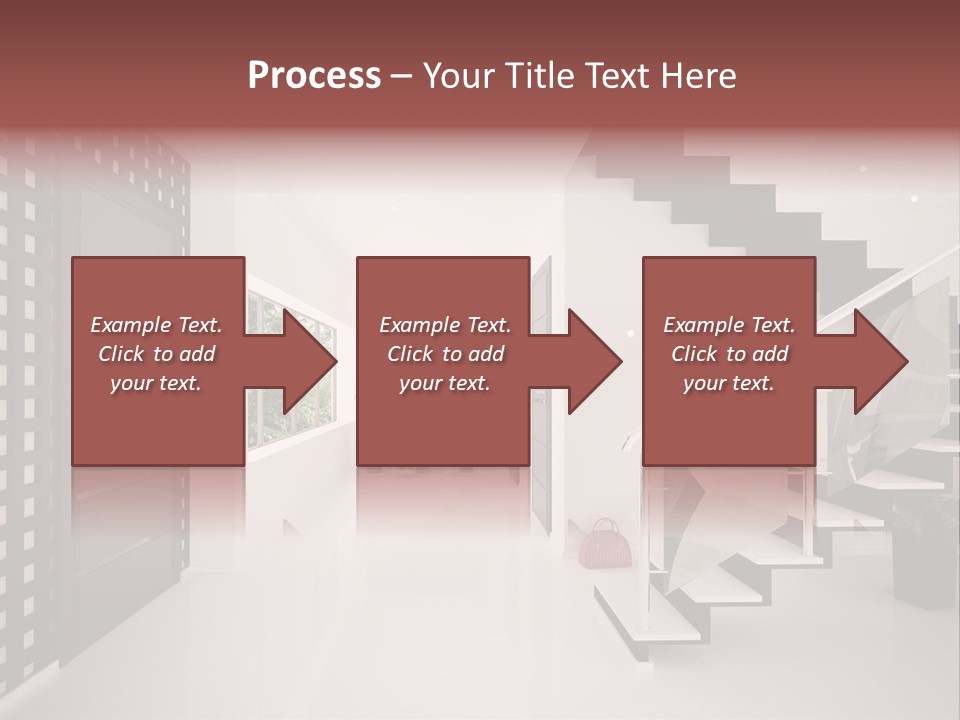 Flat Stairs White PowerPoint Template