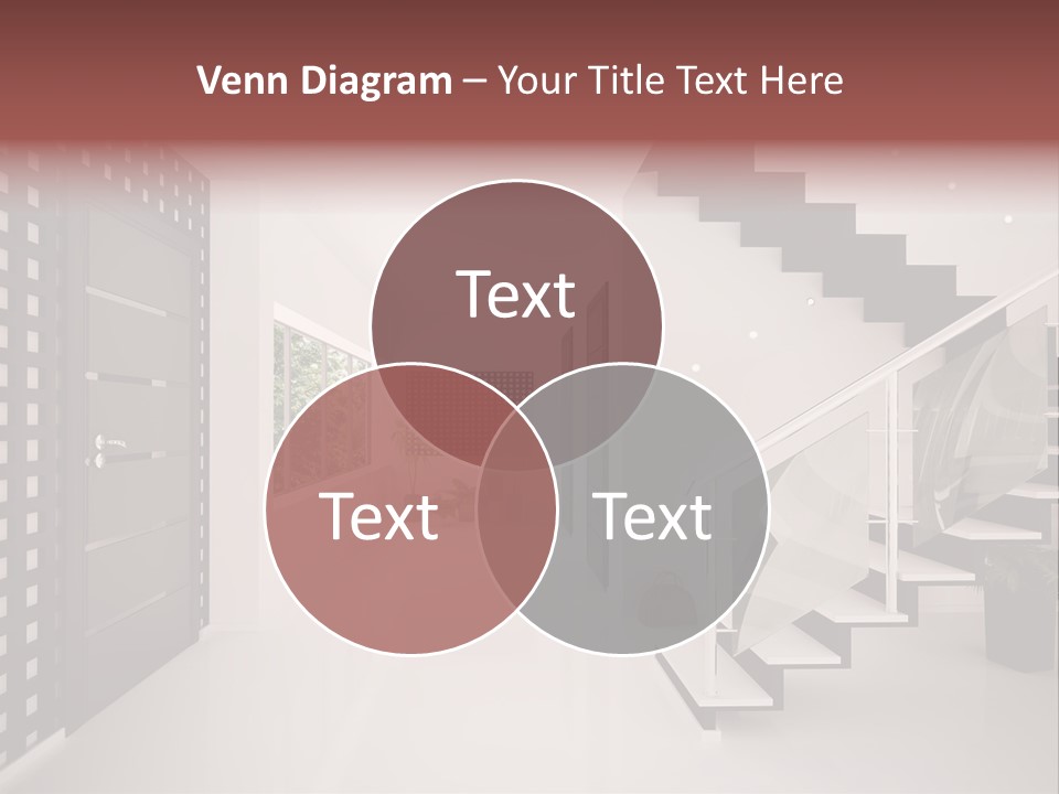 Flat Stairs White PowerPoint Template