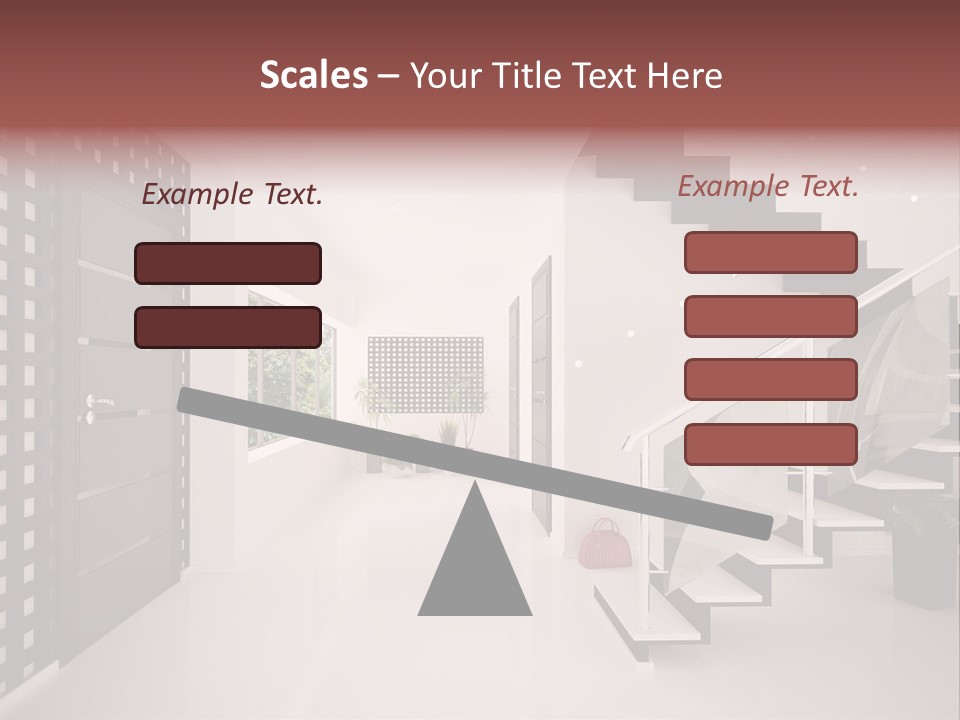 Flat Stairs White PowerPoint Template