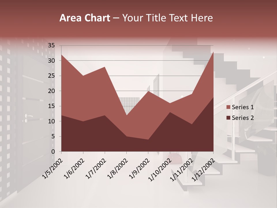 Flat Stairs White PowerPoint Template