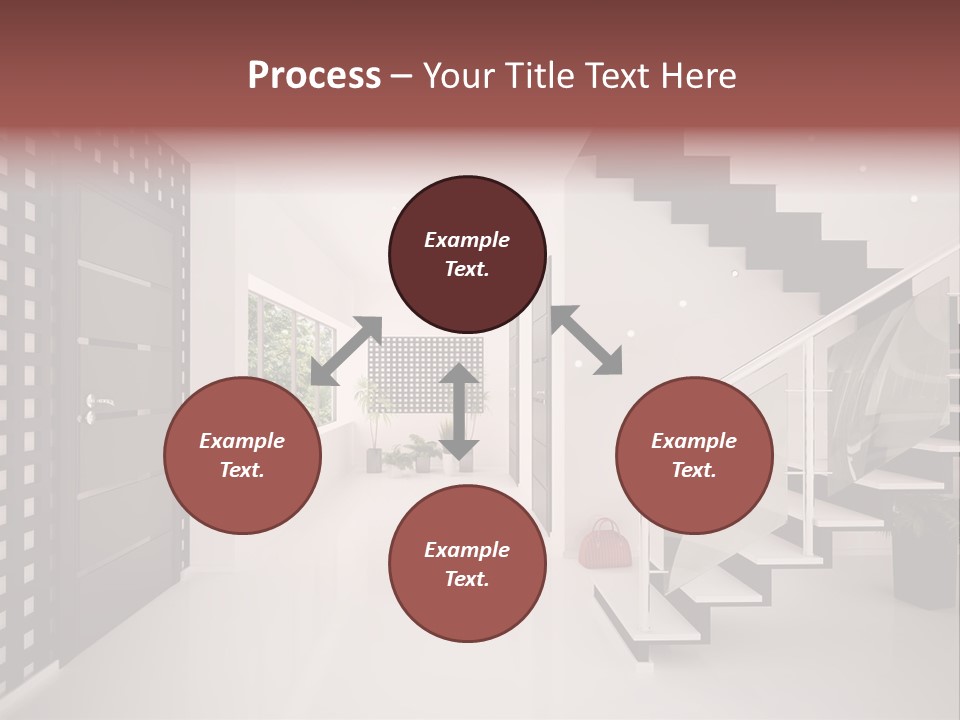 Flat Stairs White PowerPoint Template