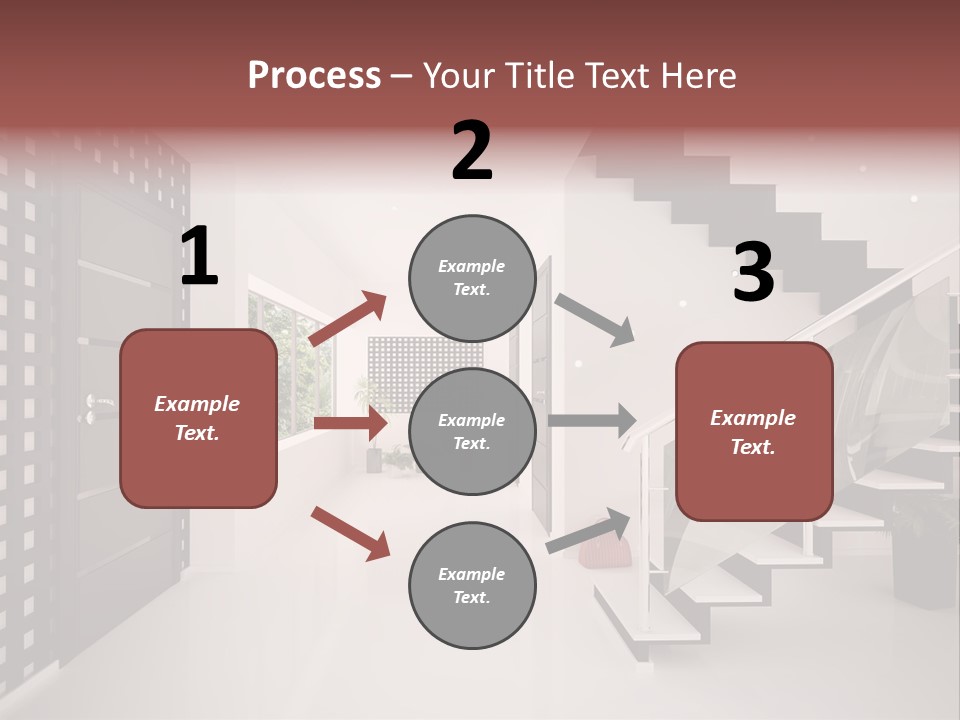 Flat Stairs White PowerPoint Template