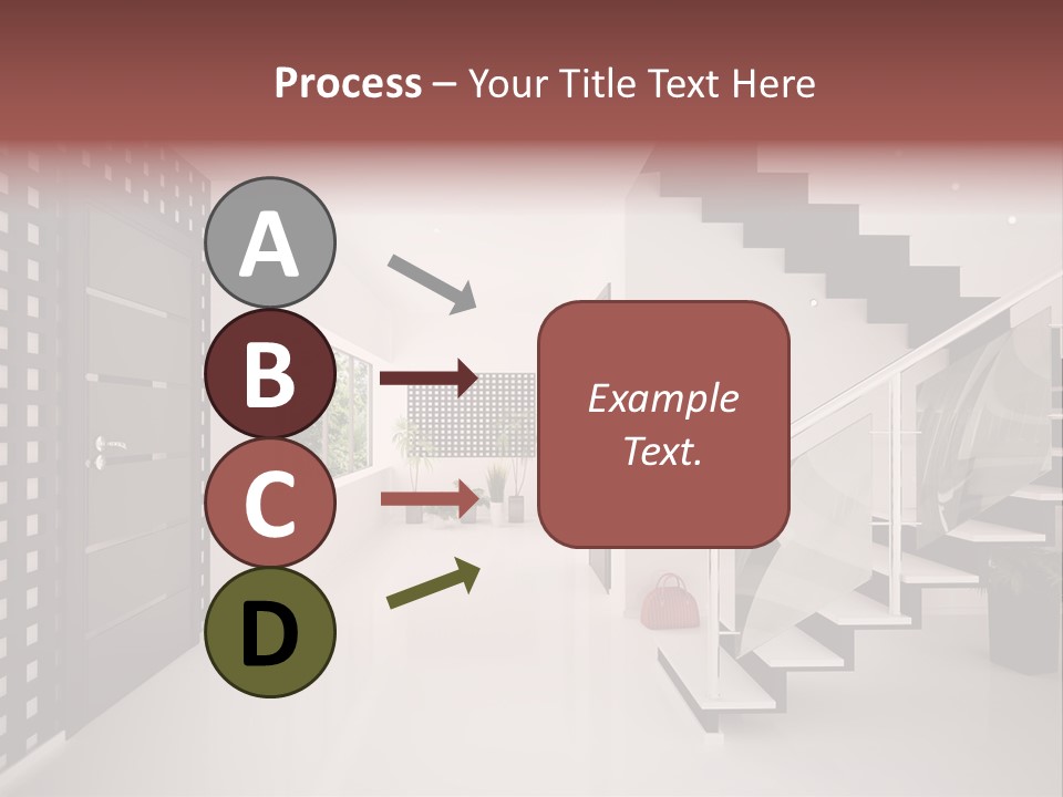 Flat Stairs White PowerPoint Template