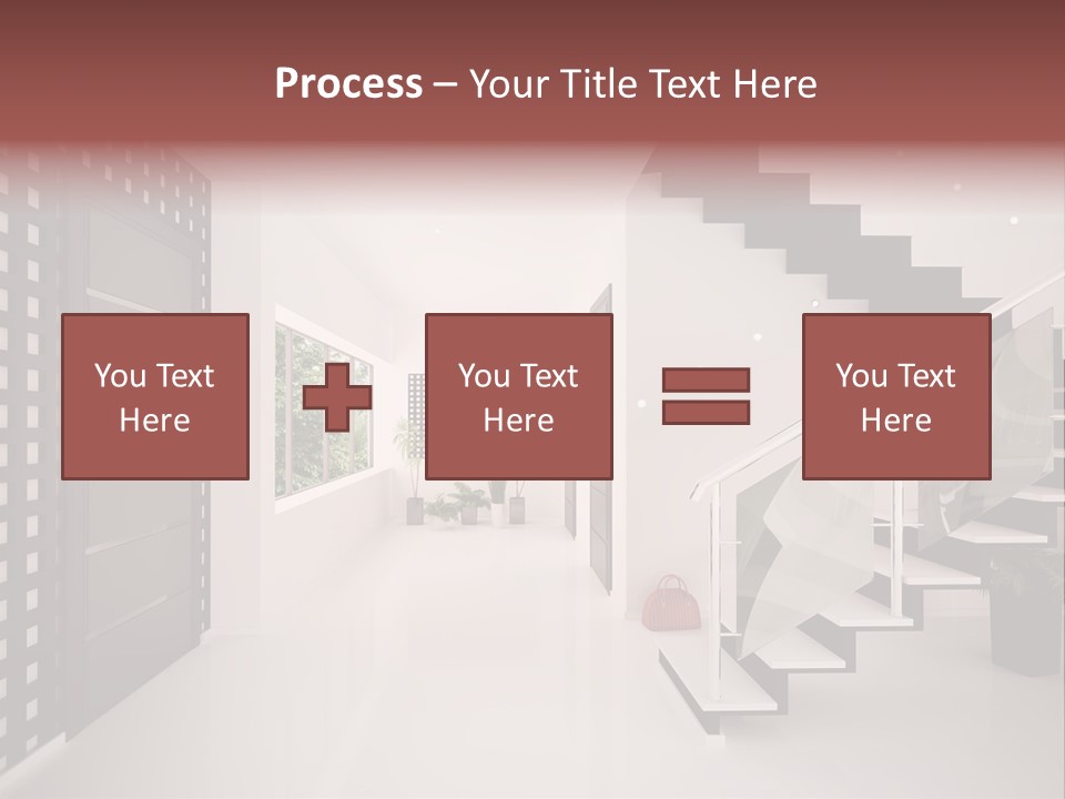 Flat Stairs White PowerPoint Template